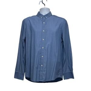 Theory Layton Button Down Shirt Blue Large